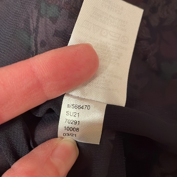 Ann Taylor Blouse Women’s Small Pink Orange Black Babydoll Sheer Floral Overlay - Picture 7 of 10